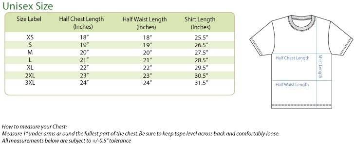 T-shirt size guide